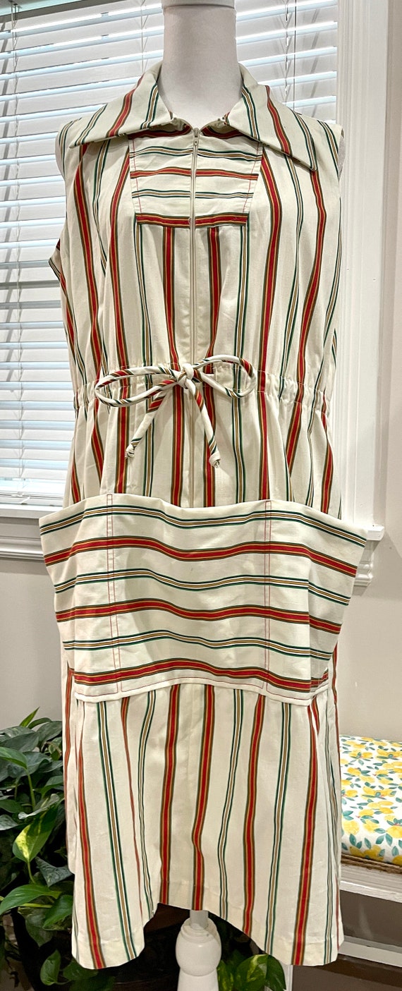 Vintage 1960’s/70’s Mod Striped Mid Length Dress … - image 1