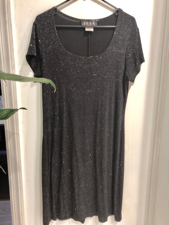 Vintage 1980's Glittery Little Black Dress - image 2