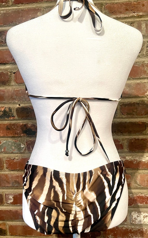 Y2K One Piece Zebra Print Bathing Suit Gem