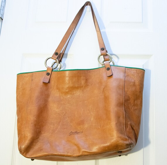 Vintage Minimalist 1990's Brown Leather Oversized