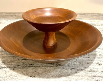 Wooden Two-Tiered Serving Dish