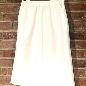 Vintage 1980’s Mid Length A- Line White Skirt