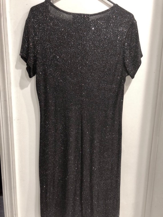 Vintage 1980's Glittery Little Black Dress - image 10