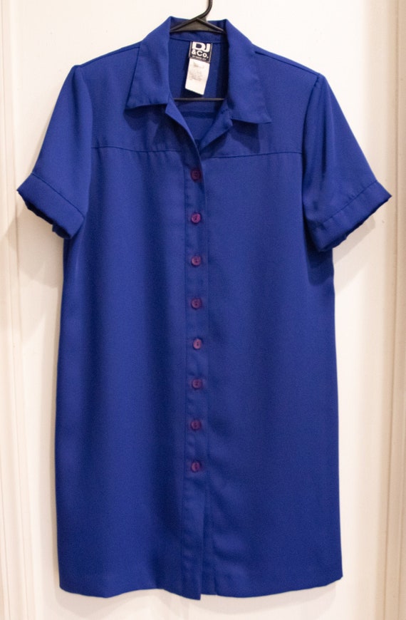 Vintage 1990's Blue Shirt Dress