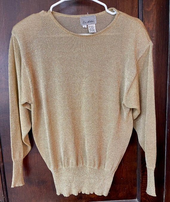 Vintage 1990’s Gold Top With Shoulder Pads - image 1