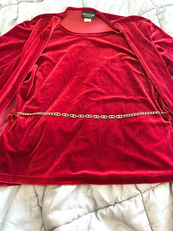 Vintage 1990’s Red Velour Woman’s Top