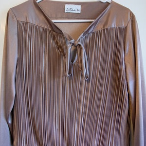 Vintage 1970&#39;s Dark Champagne Jersey Dress