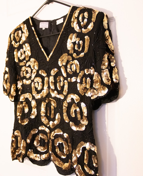 1980's Sequin Blouse - image 3