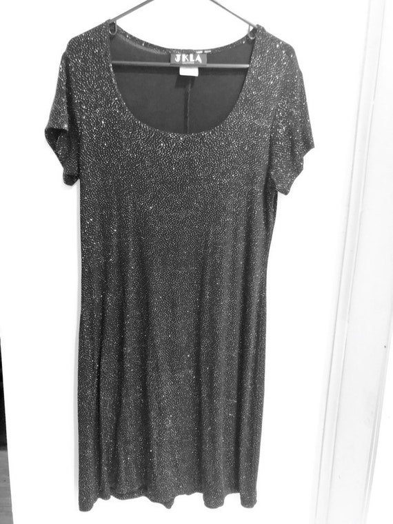 Vintage 1980's Glittery Little Black Dress - image 3