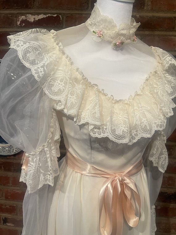 Vintage 1970s Long Sleeve Wedding Dress - Etsy