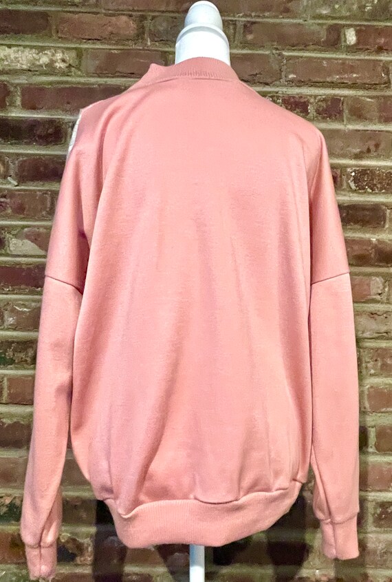 Vintage 1980’s Pink and Silver Light Weight Sweat… - image 5