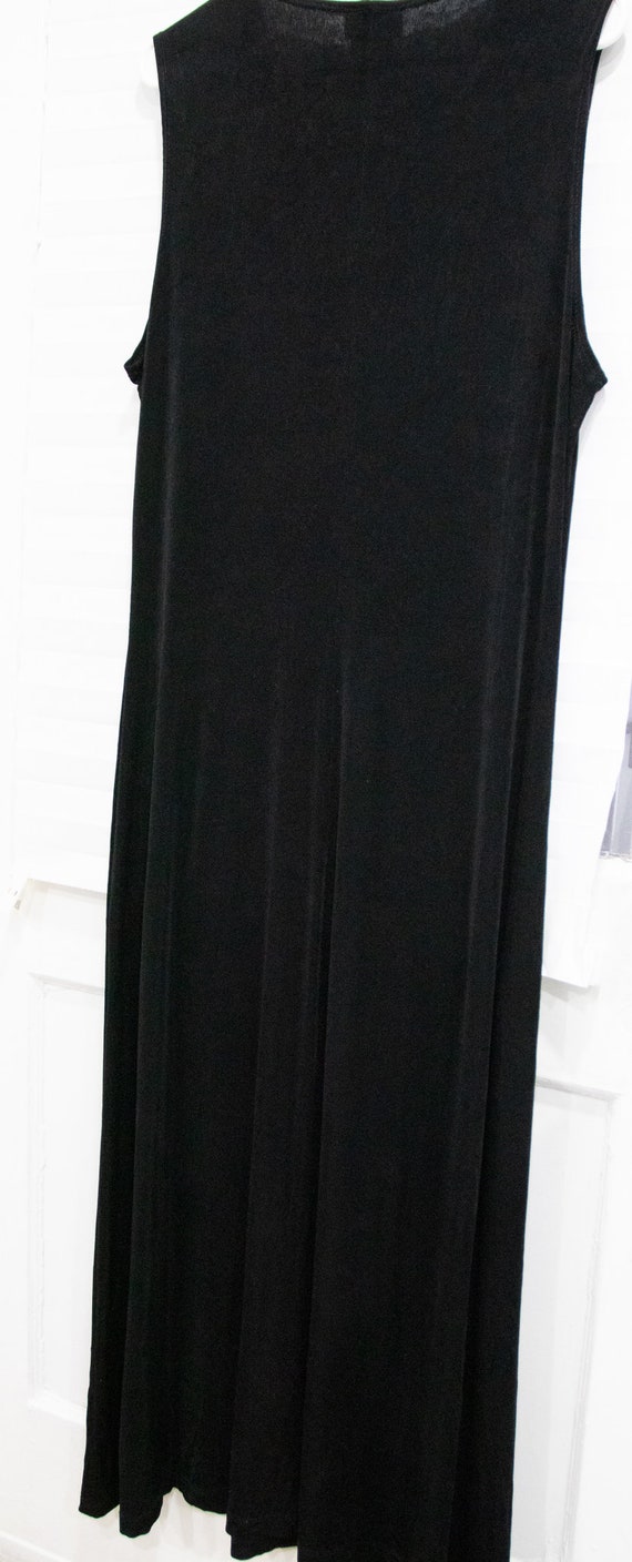 Vintage 1990's Minimalist Black Maxi Dress - image 8