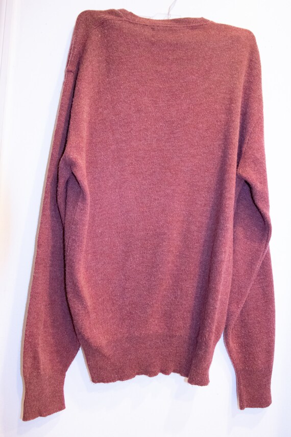 Vintage 1960s/70's Burnt Sienna V Neck Hipster Sw… - image 6