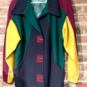 Vintage 1990’s Wool Color Block Jacket