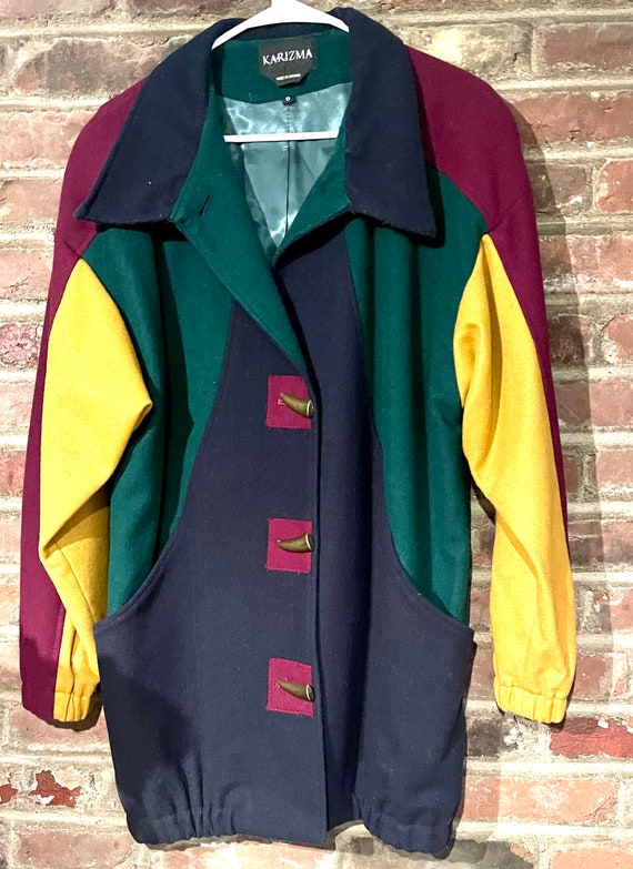 Vintage 1990’s Wool Color Block Jacket