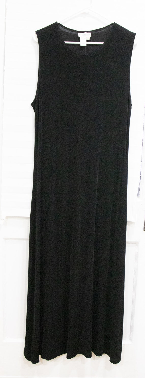 Vintage 1990's Minimalist Black Maxi Dress - image 10