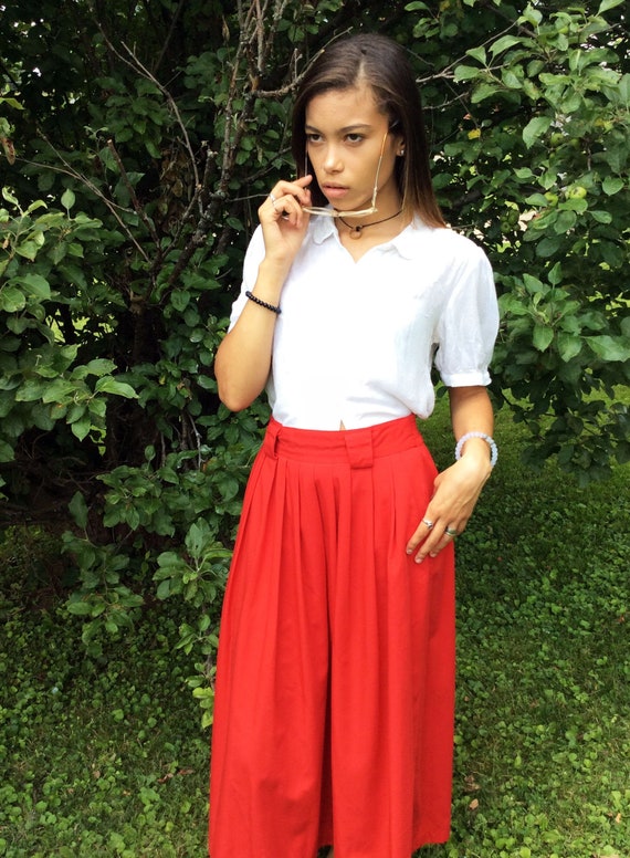 Vintage 1980's Red Maxi Skirt