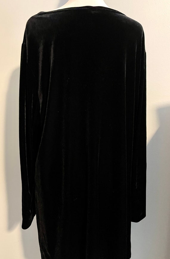 Vintage 1990’s Black Velour Plus Size Top - image 8