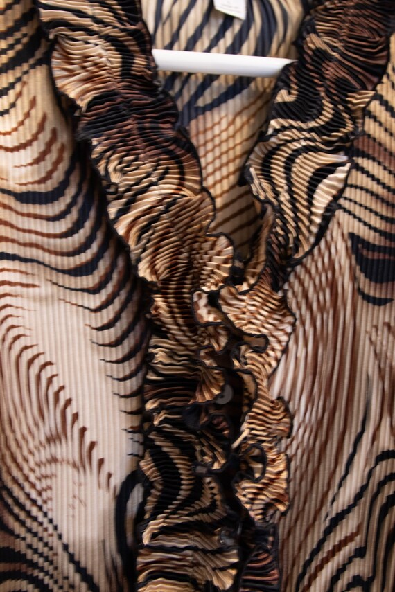 Vintage 1990's Animal Print Ruffled Blouse