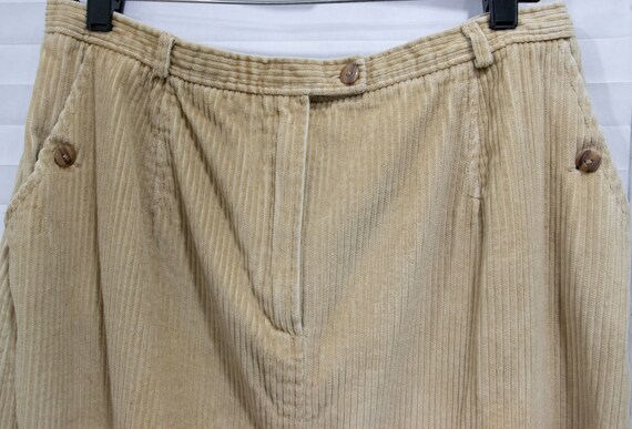 Vintage 1990's Mid Length Tan Corduroy Skirt - image 6