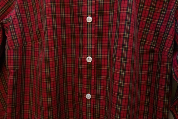 Vintage Red Plaid LL Bean Long Sleeve Button Down - image 4