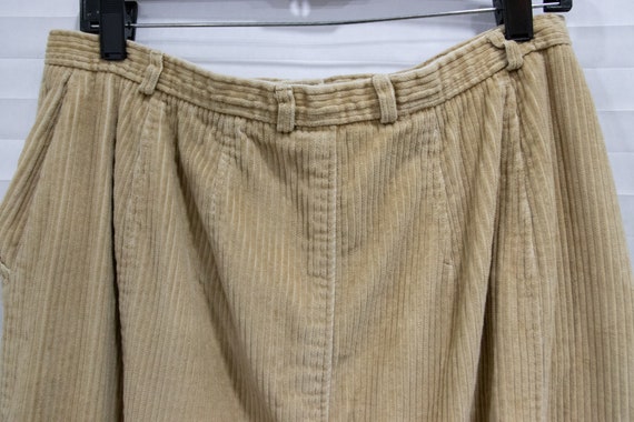 Vintage 1990's Mid Length Tan Corduroy Skirt - image 9