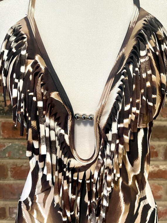 Y2K One Piece Zebra Print Bathing Suit Gem