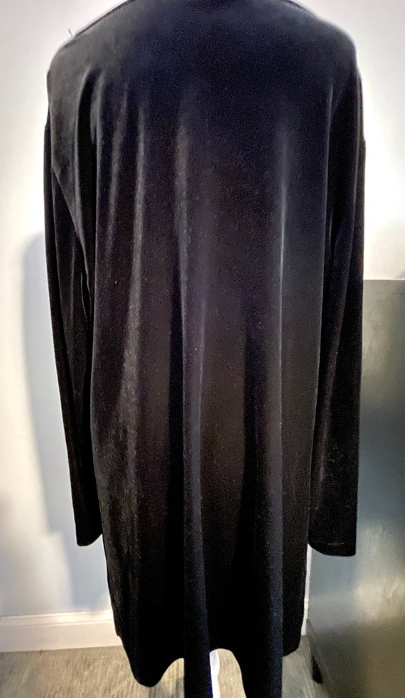 Vintage 1990’s Black Velour Plus Size Top - image 7