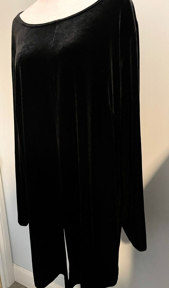 Vintage 1990’s Black Velour Plus Size Top - image 5