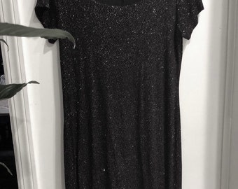 Vintage 1980's Glittery Little Black Dress