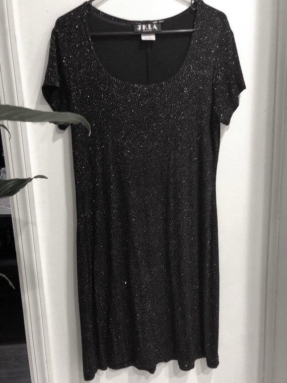 Vintage 1980's Glittery Little Black Dress - image 1