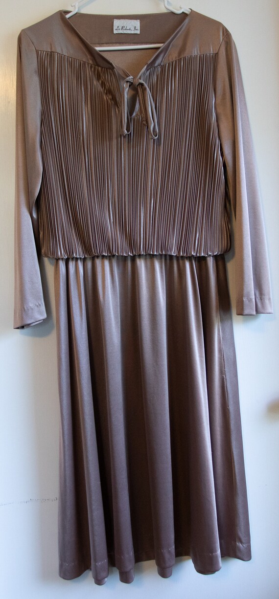 Vintage 1970's Dark Champagne Jersey Dress - image 8