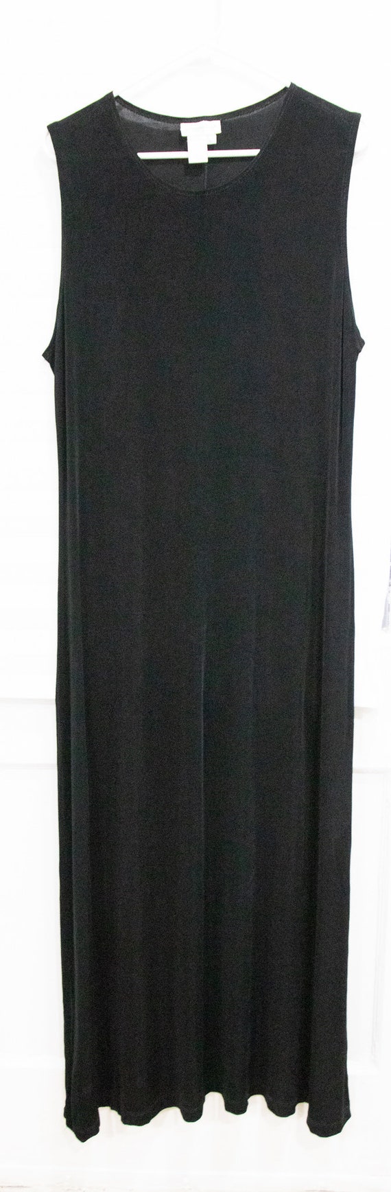 Vintage 1990's Minimalist Black Maxi Dress - image 3