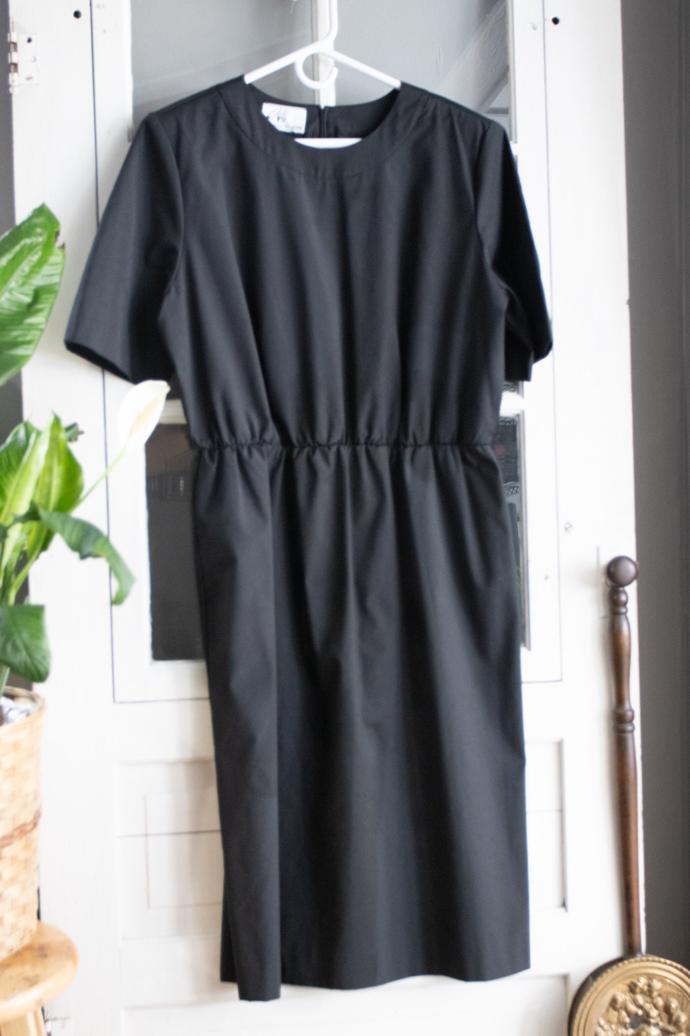Vintage 1980's Minimalist Black Dress Modest Black Dress - Etsy