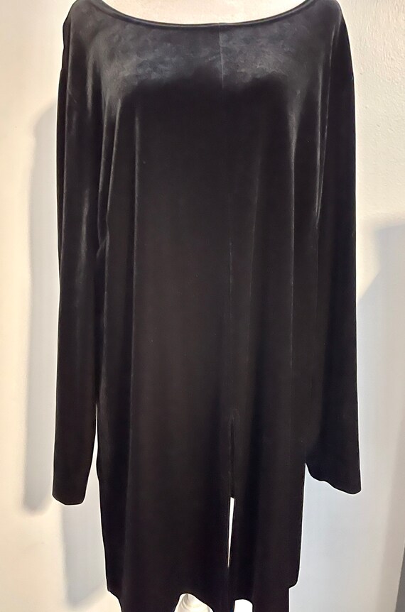 Vintage 1990’s Black Velour Plus Size Top - image 1