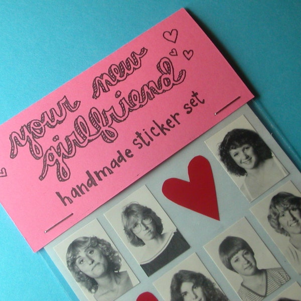 your new girlfriend handmade sticker set