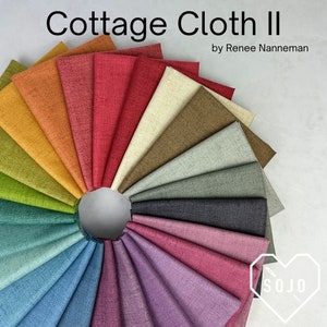 Cottage Cloth II Bundles - Designed by Renee Nanneman for Andover - 100% Cotton - 24 pieces Half yard, Fat Quarters and Fat Eighths