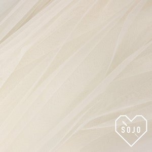 Solid Cream Tulle - ultra-fine tulle with soft feel and drape - 58&quot; wide 100% polyester