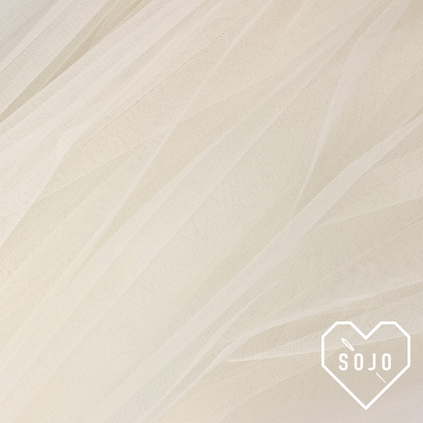 Solid Cream Tulle - ultra-fine tulle with soft feel and drape - 58" wide 100% polyester