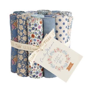Creating Memories Summer and Ocean Blues Bundle - designed by Tone Finnanger for Tilda - 16 pieces - Fat Eighths