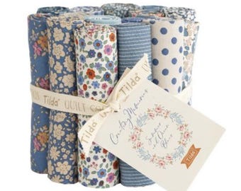 Creating Memories Summer and Ocean Blues Bundle - designed by Tone Finnanger for Tilda - 16 pieces - Fat Eighths