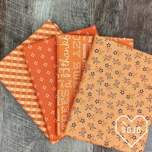 Autumn Fat Quarter Mini Orange Bundle - by Lori Holt of Bee in my Bonnet for Riley Blake Fabrics - 4 prints - Ready to Ship!