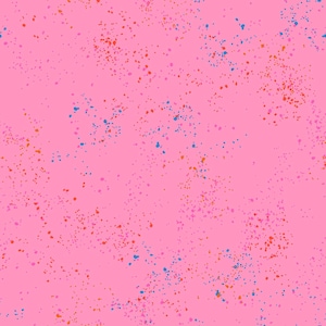 May include: A seamless pattern featuring a bright pink background with scattered colorful paint splatters. The splatters are in shades of red, blue, orange, and pink, creating a playful and artistic design. This pattern is suitable for various applications.