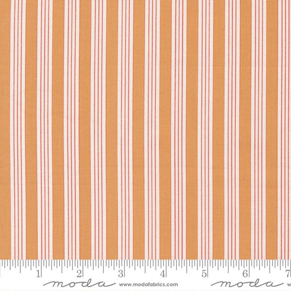 Fruit Cocktail - Ticking Stripe Tangerine 20467 17 - Designed by Fig Tree and Co for Moda - 100% cotton - sold by the Fat Quarter