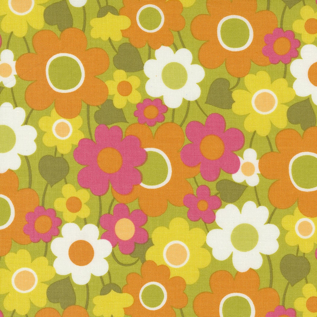 70s Groovy Flower Waterproof Fabric by The Yard Vintage Daisy Hippie Style  Home DIY Fabric by The Yard Rustic Floral Orange Pink Upholstery Fabric for