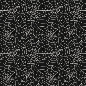 Frank and Friends - Webs Black GC17474 - Glow in the Dark - Designed by My Mind's Eye for Riley Blake Designs - sold by the half yard