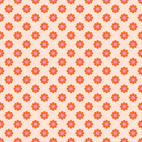 Meadow Star - Honeypie Peach RS4100 12 - Designed by Alexia Abegg from Ruby Star Society - 100% cotton - Sold by the half yard