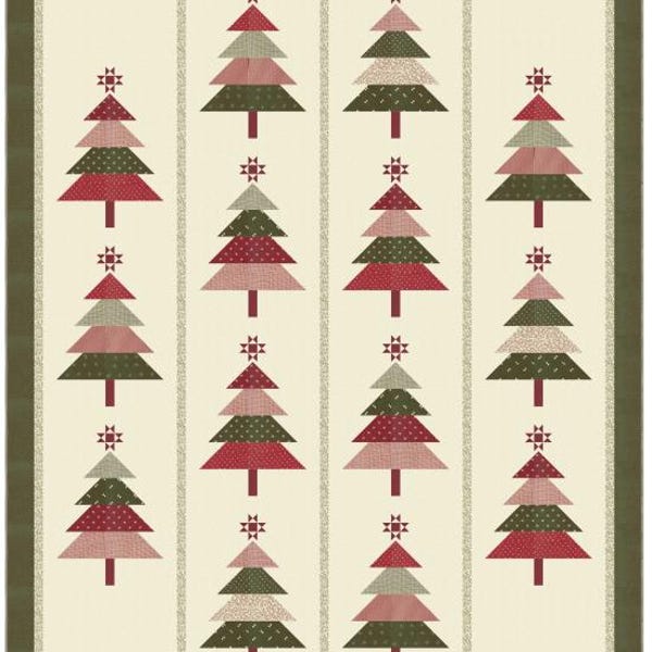 Pine-ing for Christmas Quilt Kit - Curated by Sojofabrics - Pattern by Wendy Sheppard - Christmas Quilt - Finishes at 79" x 96"