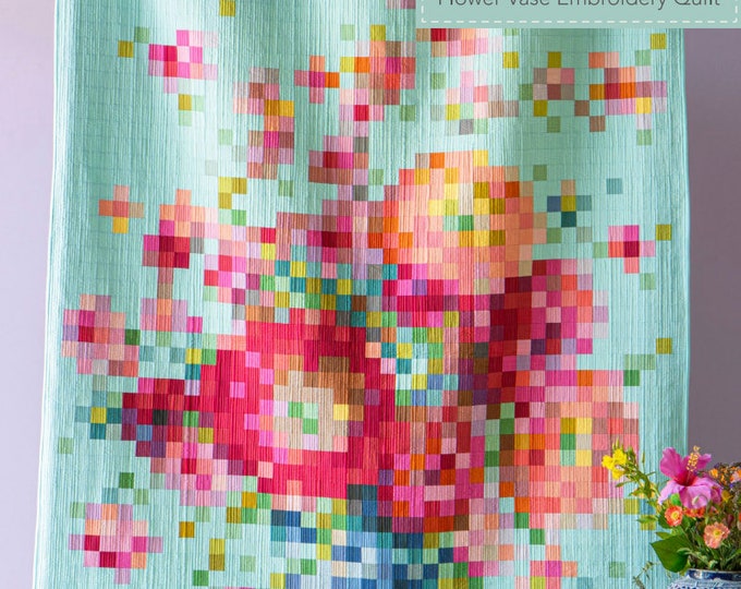 Tilda Flower Vase Embroidery Quilt Kit Made With All Tilda Etsy