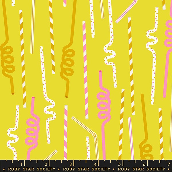 Sugar Cone - Straws Citron RS3064 11 - Designed by Alexia Abegg from Ruby Star Society - 100% cotton- Sold by the fat quarter